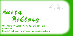 anita miklosy business card